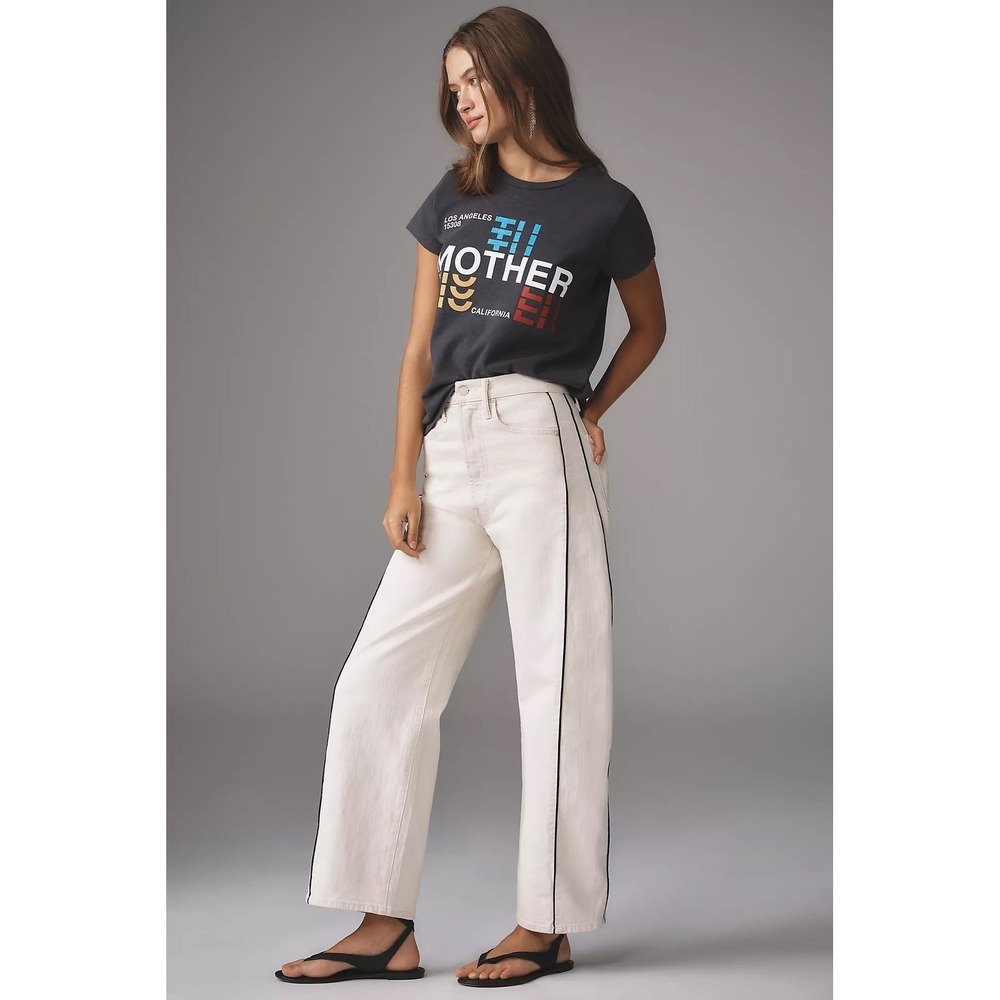 MOTHER SUPERIOR Barrel Jeans‎ Sz 34 NWT Half Piped Ankle Relaxed Cream $258
